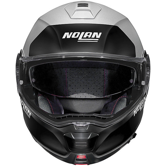 Modular Motorcycle Helmet Homologated P / J Nolan N100.5 Plus DISTINCTIVE N-Com 030 Silver Matt