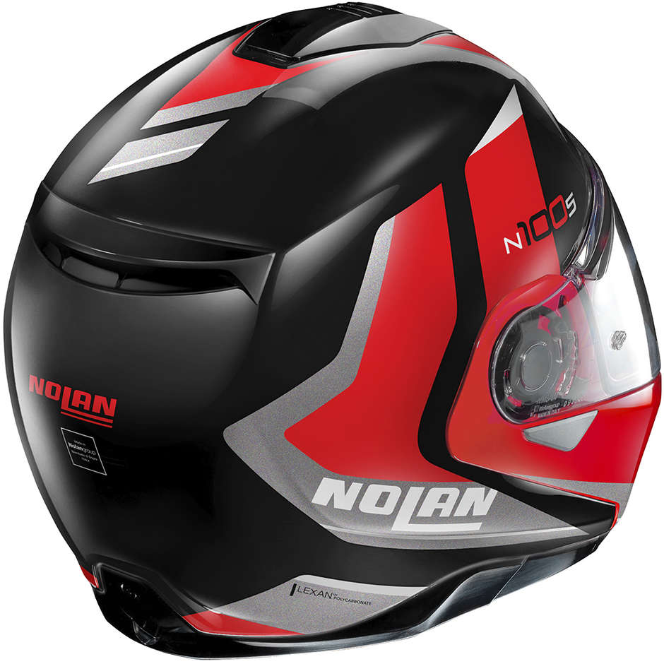 Modular Motorcycle Helmet Homologation P / J Nolan N100.5 HILLTOP N-Com 050 Glossy Black Red