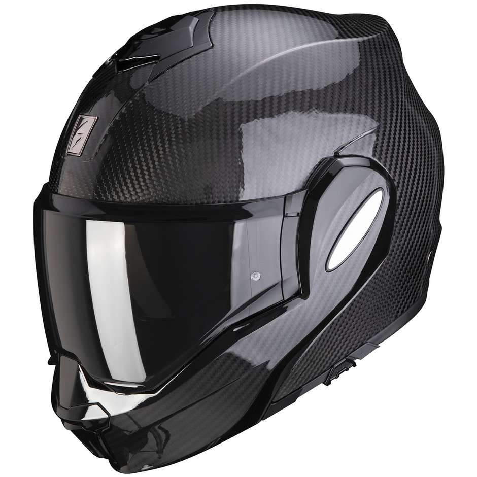 Modular Motorcycle Helmet In Scorpion Carbon EXO-TECH CARBON SOLID Black