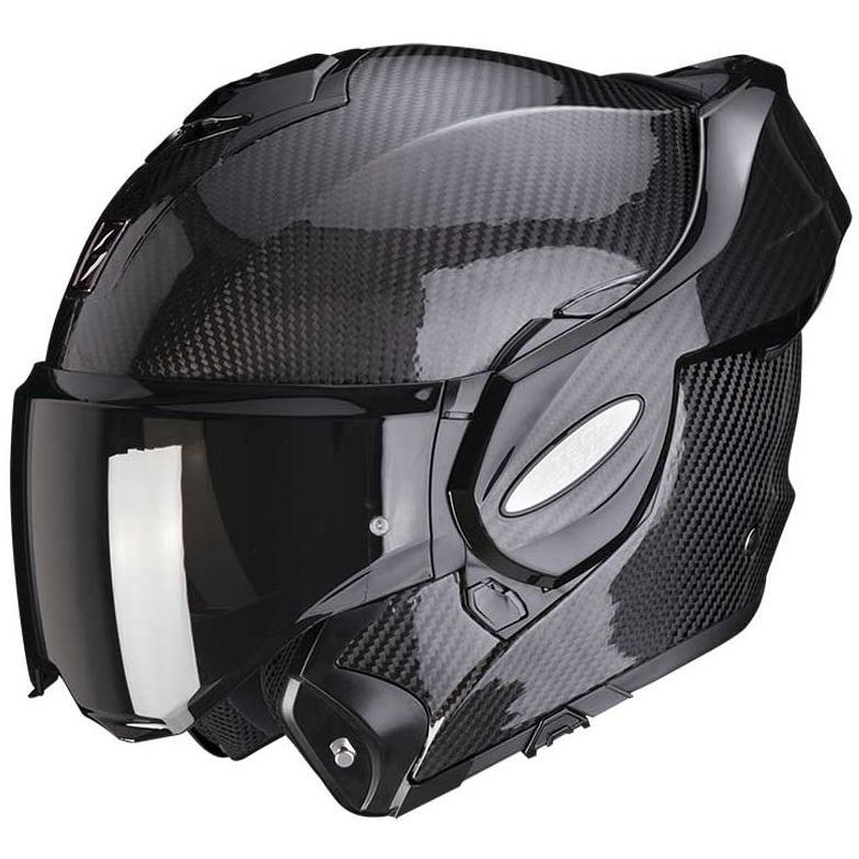 Modular Motorcycle Helmet In Scorpion Carbon EXO-TECH CARBON SOLID Black