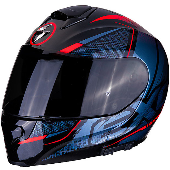 Modular Motorcycle Helmet in Scorpion Fiber EXO 3000 Air CREED Black Red