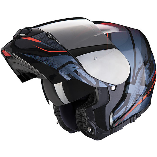 Modular Motorcycle Helmet in Scorpion Fiber EXO 3000 Air CREED Black Red