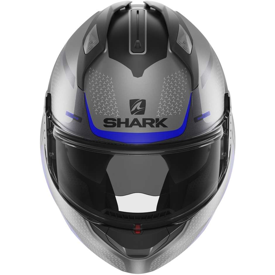 Modular Motorcycle Helmet In Shark EVO GT ENCKE Anthracite Blue Matt Black