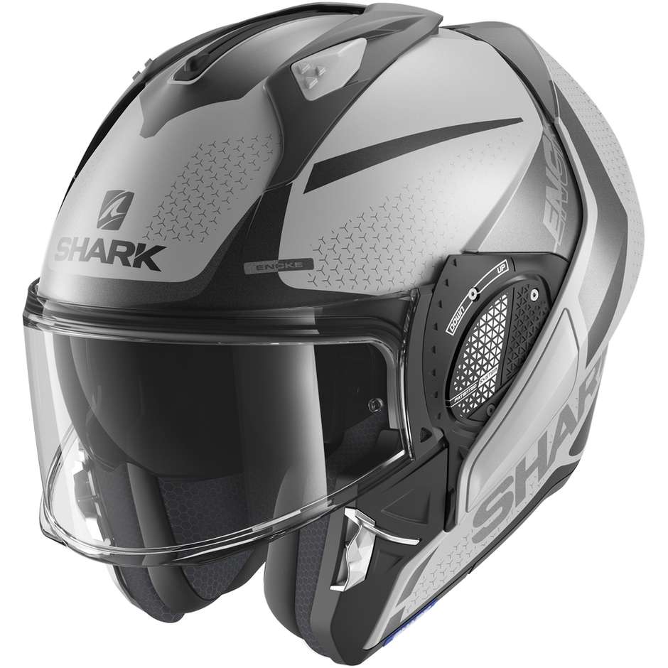 Modular Motorcycle Helmet In Shark EVO GT ENCKE Anthracite Gray Matt Black