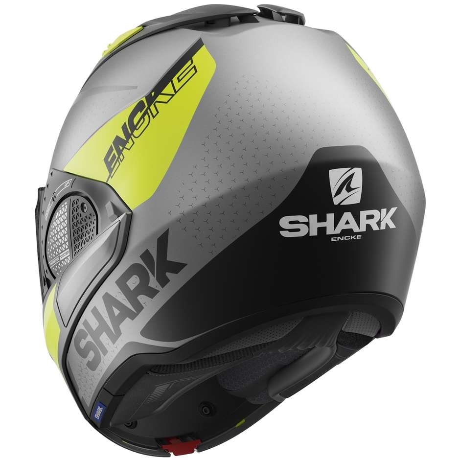Modular Motorcycle Helmet In Shark EVO GT ENCKE Anthracite Yellow Matt Black