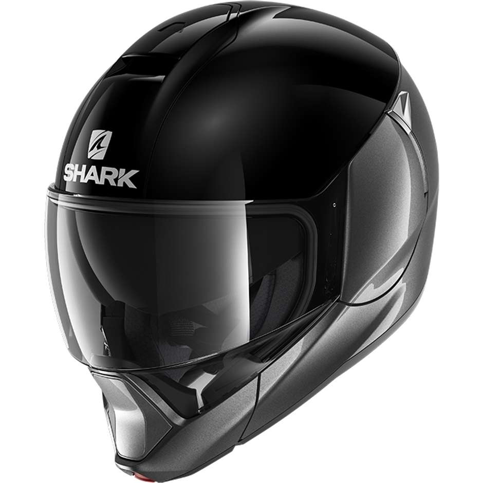 Modular Motorcycle Helmet In Shark EVOJET DUAL BLANK Anthracite Black Anthracite