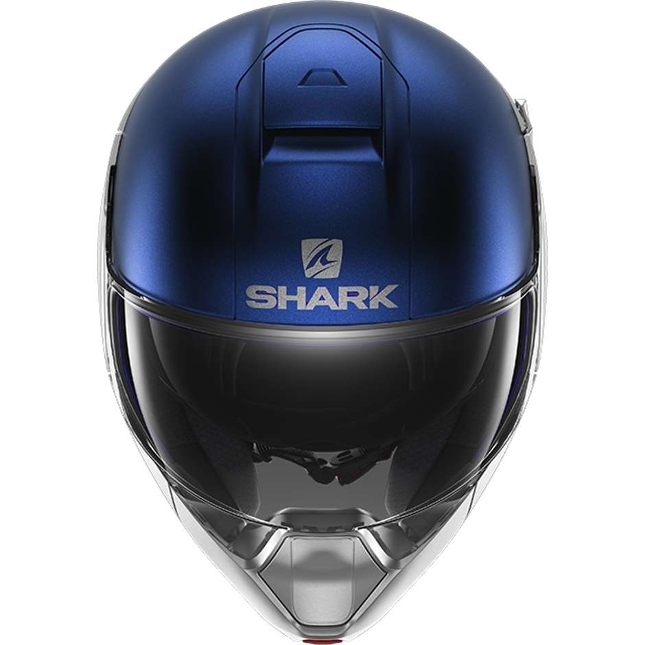Modular Motorcycle Helmet In Shark EVOJET DUAL BLANK Gray Blue Matt Gray