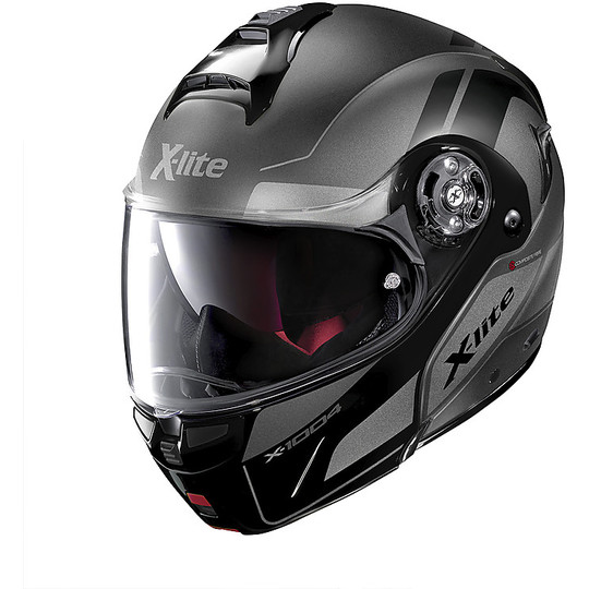 Modular Motorcycle Helmet in X-Lite X-1004 Fiber CHARISMATIC N-Com 023 Matt Gray Lava