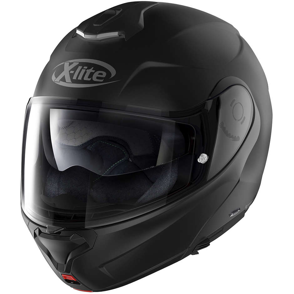 Modular Motorcycle Helmet in X-Lite X-1005 ELEGANCE Fiber N-Com 004 Matt Black