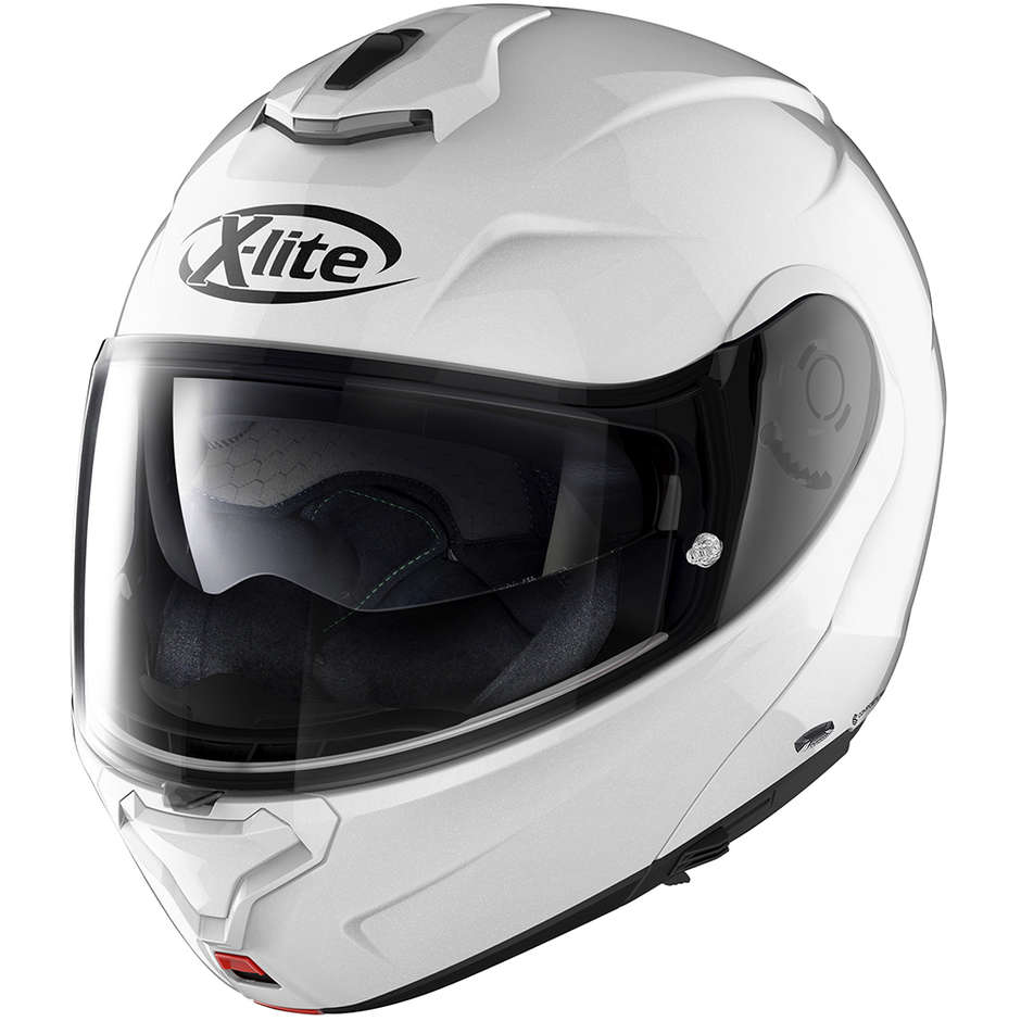 Modular Motorcycle Helmet in X-Lite X-1005 ELEGANCE N-Com 003 White Metal Fiber