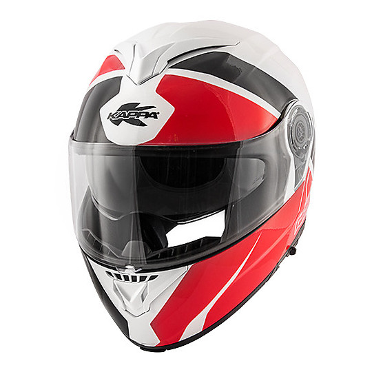 Modular Motorcycle Helmet Kappa KV32 ORLANDO Linear Glossy White