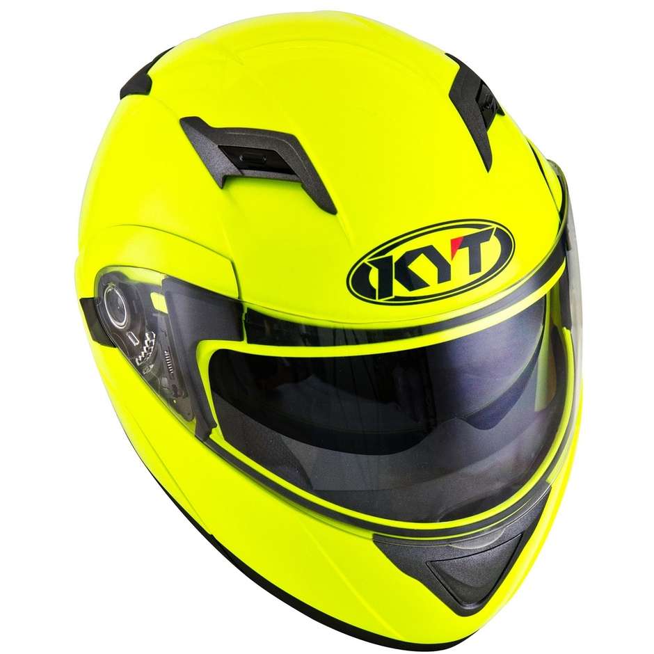 Modular Motorcycle Helmet KYT CONVAIR PLAIN Fluo Yellow