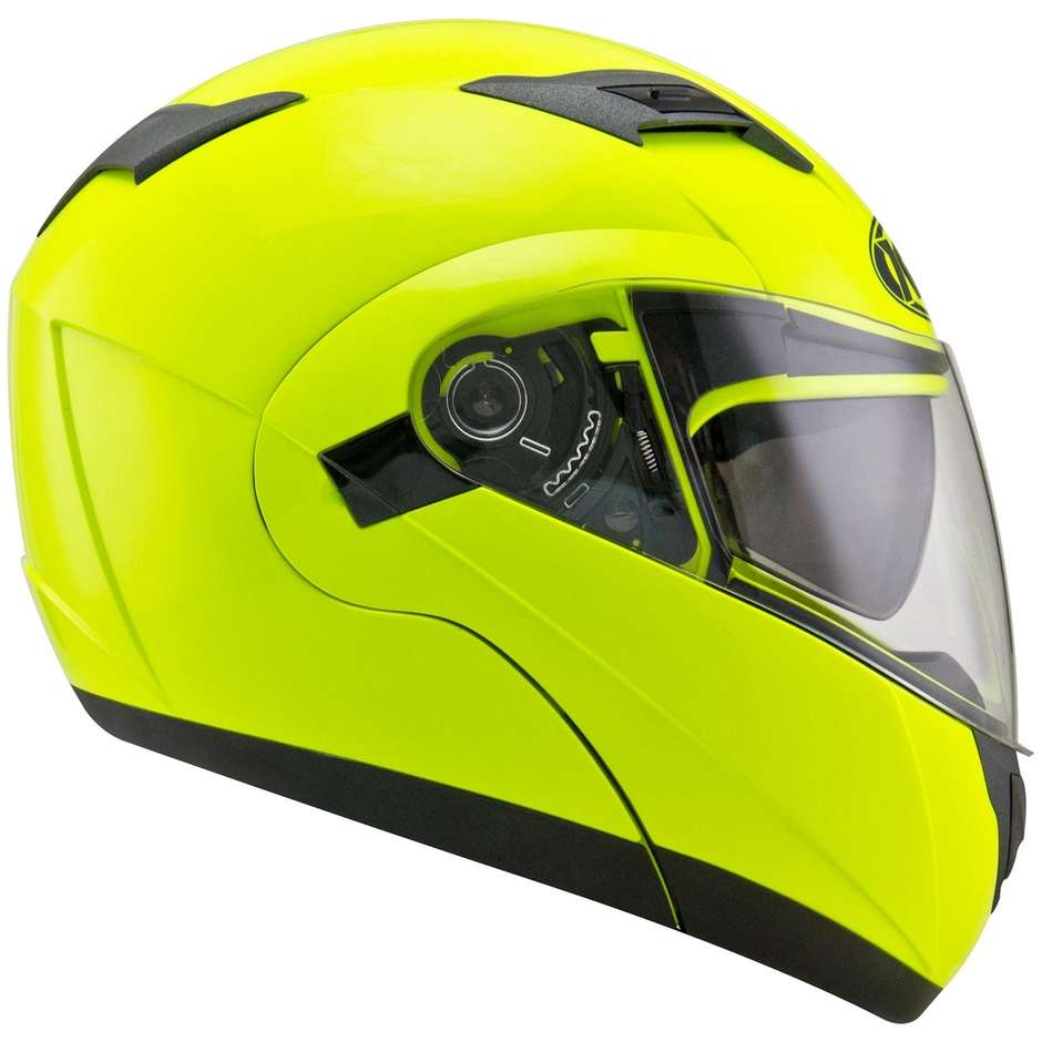 Modular Motorcycle Helmet KYT CONVAIR PLAIN Fluo Yellow