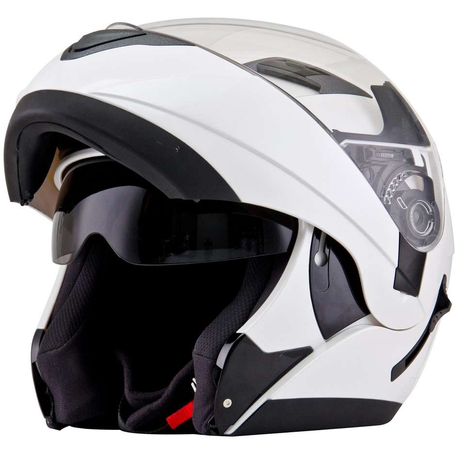 Modular Motorcycle Helmet KYT CONVAIR PLAIN PEARL White