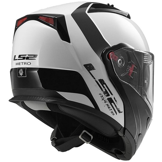 Modular Motorcycle Helmet LS2 FF324 Double approval Metro Rapid White / Black