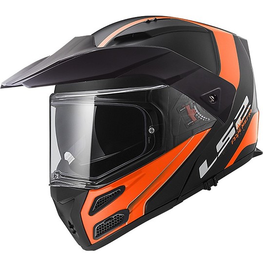 Modular Motorcycle Helmet LS2 FF324 Metro EVO Rapid Black Opaque Orange