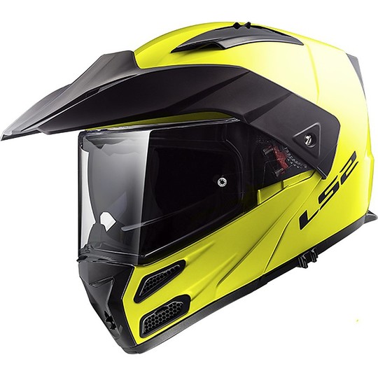 Modular Motorcycle Helmet LS2 FF324 Metro EVO Solid Yellow Fluo