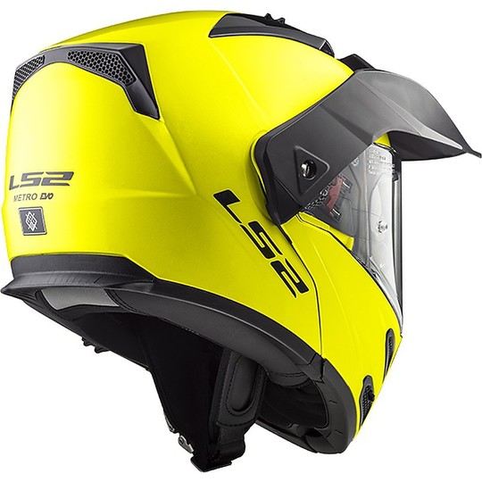 Modular Motorcycle Helmet LS2 FF324 Metro EVO Solid Yellow Fluo