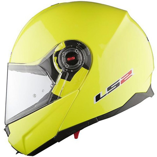 Modular Motorcycle Helmet Ls2 FF386 Ride Hi-Vision Dual Visor Yellow Fluo