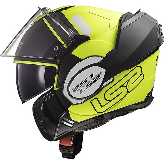 Modular Motorcycle Helmet LS2 FF399 VALIANT Prox Black Yellow Fluo Matt