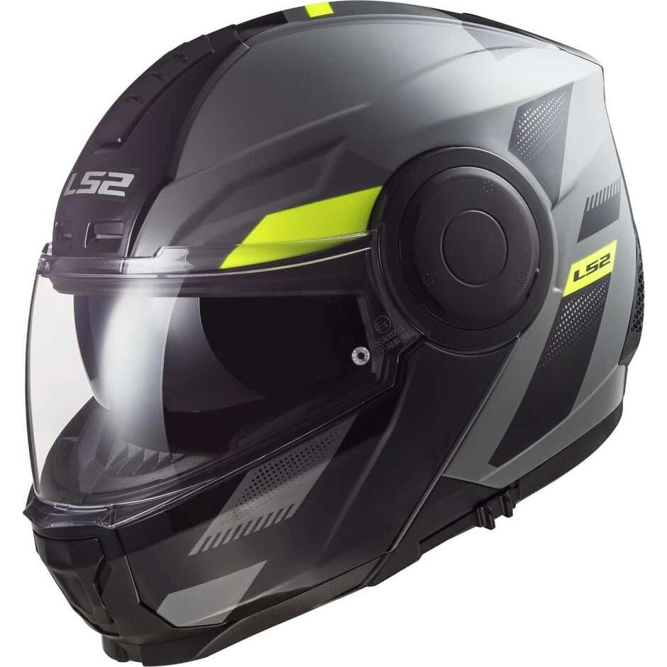 Modular Motorcycle Helmet LS2 FF902 SCOPE MAX Nardo Grey Yellow Fluo