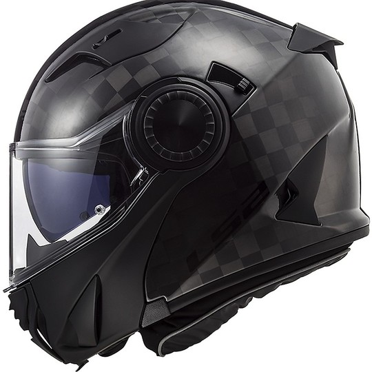 Modular Motorcycle Helmet LS2 VORTEX Solid Carbon Glossy