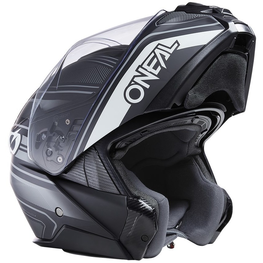Modular Motorcycle Helmet M-SRS Double Visor STRING Black Gray
