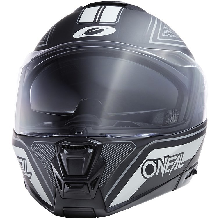Modular Motorcycle Helmet M-SRS Double Visor STRING Black Gray