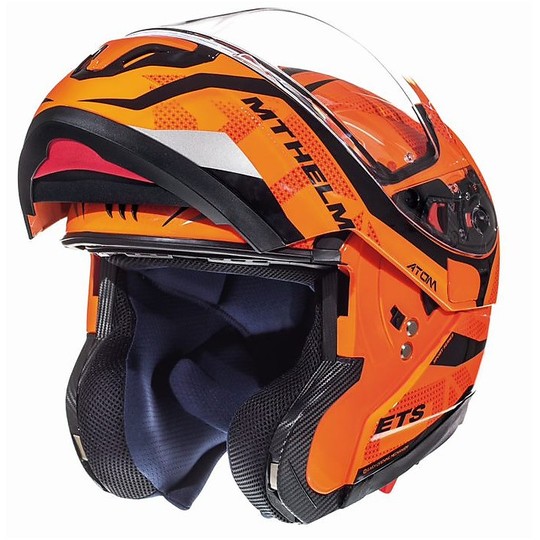 Modular Motorcycle Helmet MT Helmets ATOM sv Divergence G1 Fluo Orange