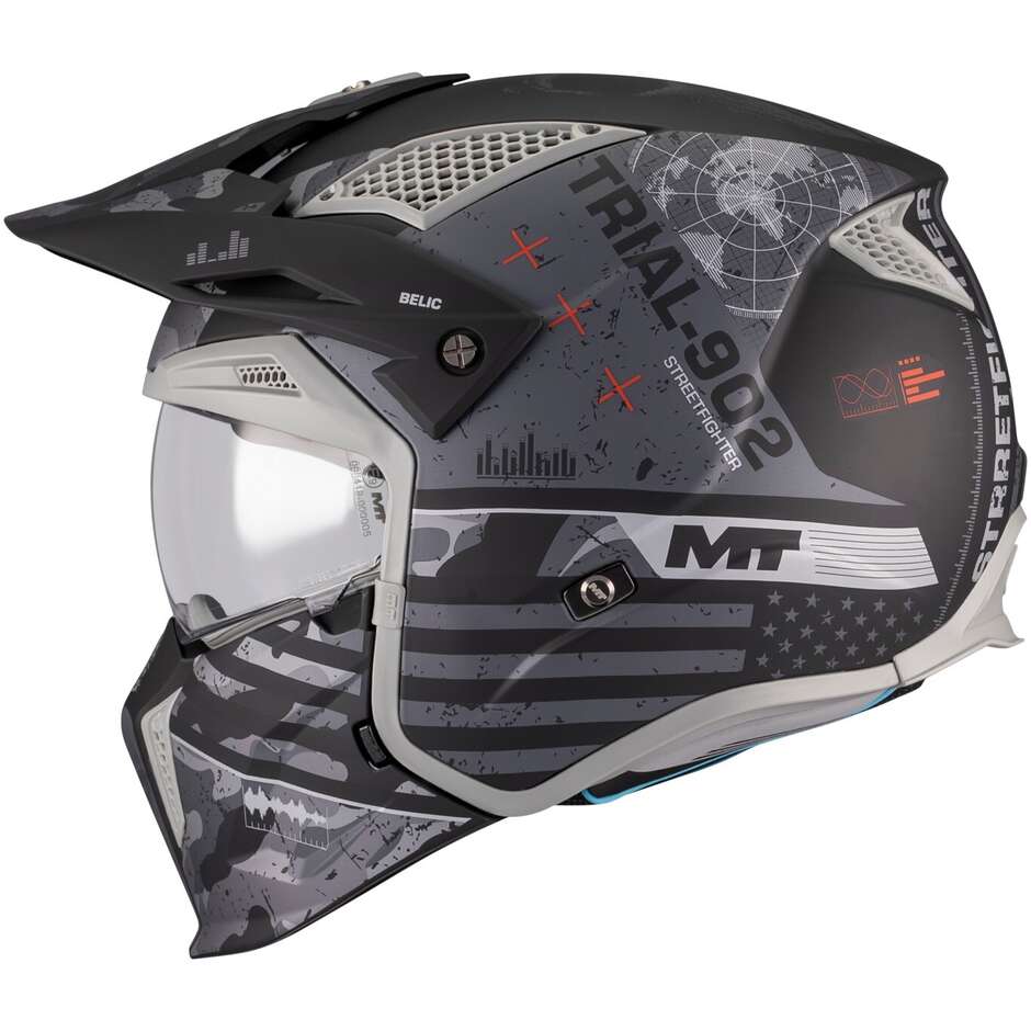 Modular Motorcycle Helmet Mt Helmets STREETFIGHTER SV S BELIC B2 Matt Grey