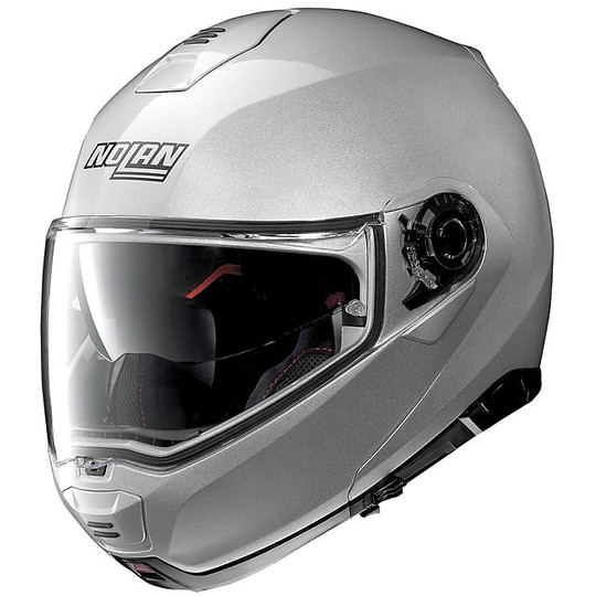 Modular Motorcycle Helmet Nolan N100.5 Classic N-Com Platinum Silver 01