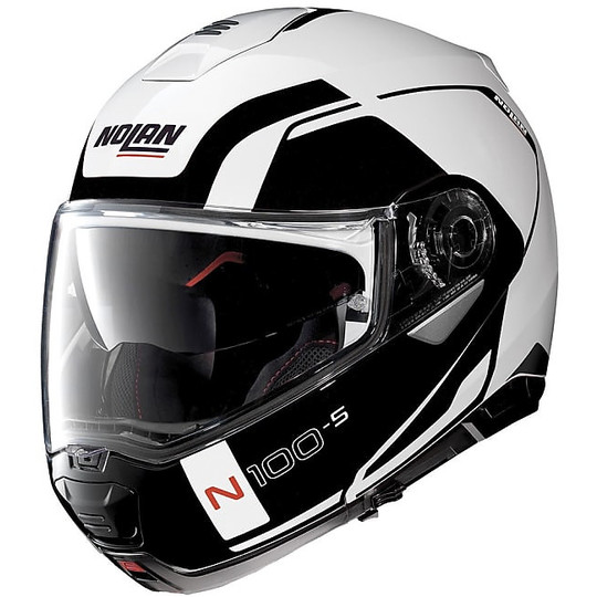 Modular Motorcycle Helmet Nolan N100.5 Consistency N-Com 019 White Metal