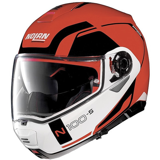 Modular Motorcycle Helmet Nolan N100.5 Consistency N-Com 023 Red Racing