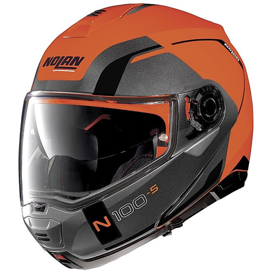 Modular Motorcycle Helmet Nolan N100.5 Consistency N-Com 027 Flat Led Orange