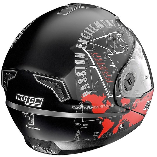 Modular Motorcycle Helmet Nolan N104 Absolute Iconic Replica N-COM 58 C. Checa Black Opaco