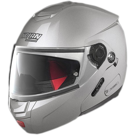 Modular Motorcycle Helmet Nolan N90.2 Classic N-COM Silver Platinum