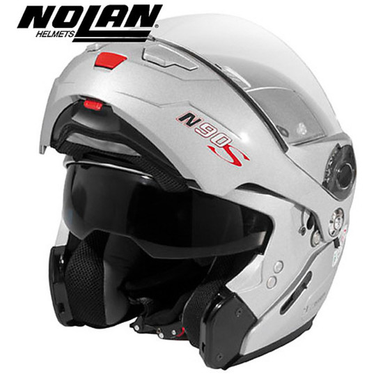 Modular Motorcycle Helmet Nolan N90 Special NCOM Silver Double Approval