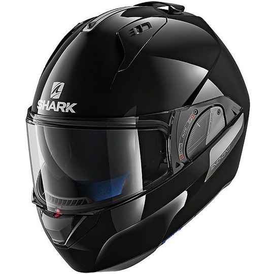 Modular Motorcycle Helmet Openable Shark EVO ONE 2 BLANK Black Glossy