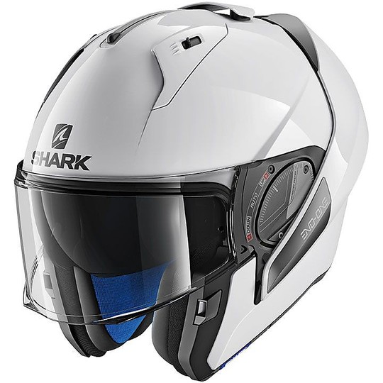 Modular Motorcycle Helmet Openable Shark EVO ONE 2 BLANK Glossy White