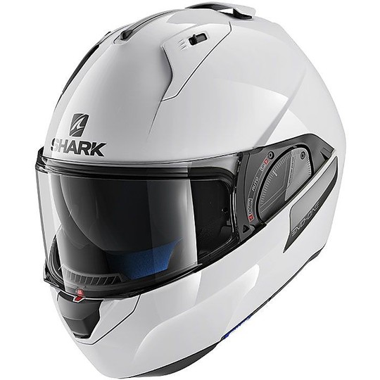 Modular Motorcycle Helmet Openable Shark EVO ONE 2 BLANK Glossy White