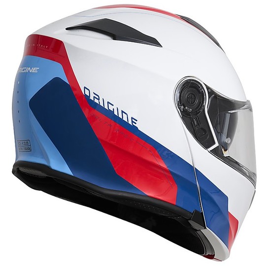 Modular Motorcycle Helmet Origin DELTA Basic DIVISION Red Blue Glossy White