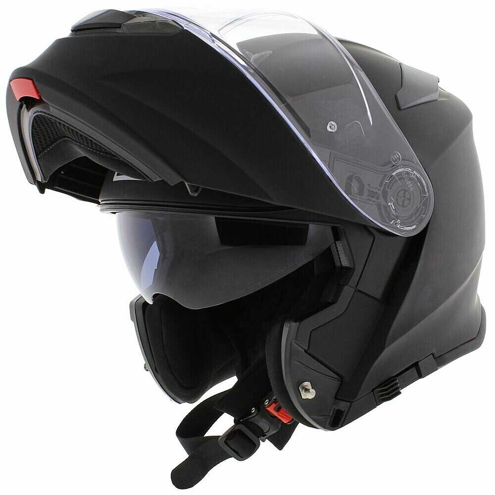 3GO E335 Flip Up Motorcycle Helmet Matt Black Modular ECE Approved Double Visor Bike Protection Wear (S (55-56 CM) - Matt Black - S