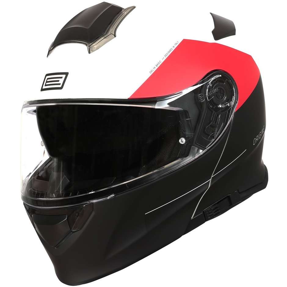 Modular Motorcycle Helmet Origin DELTA BASIC VIRGIN Matt Red White Black