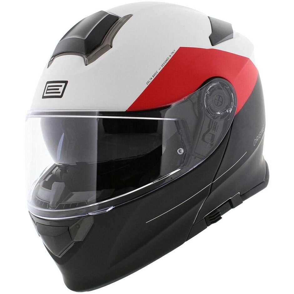 Modular Motorcycle Helmet Origin DELTA BASIC Virgin Red Black Titanium Matt