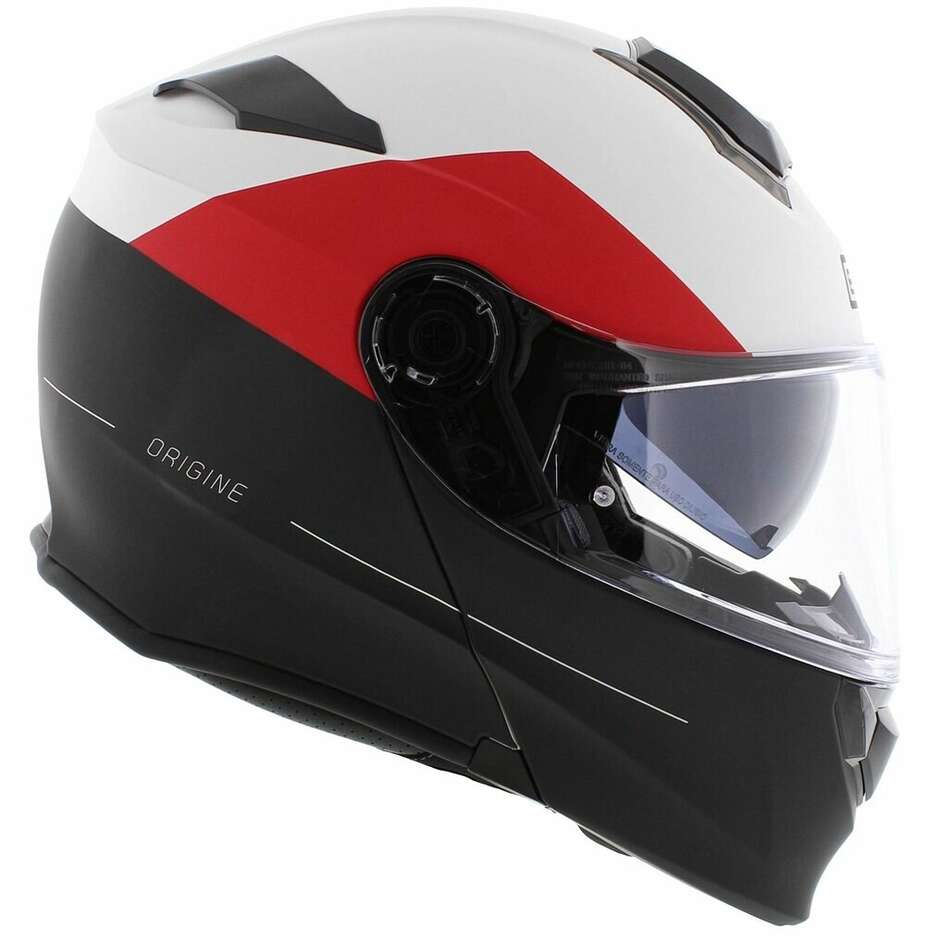 Modular Motorcycle Helmet Origin DELTA BASIC Virgin Red Black Titanium Matt