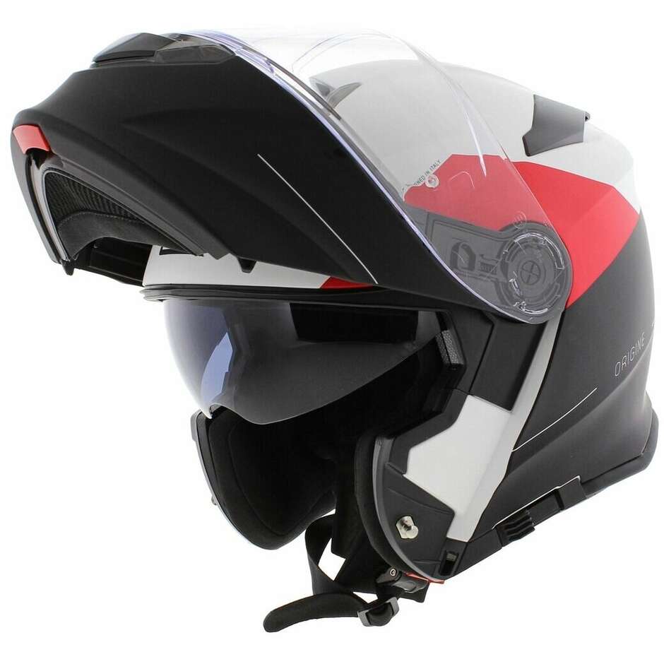 Modular Motorcycle Helmet Origin DELTA BASIC Virgin Red Black Titanium Matt