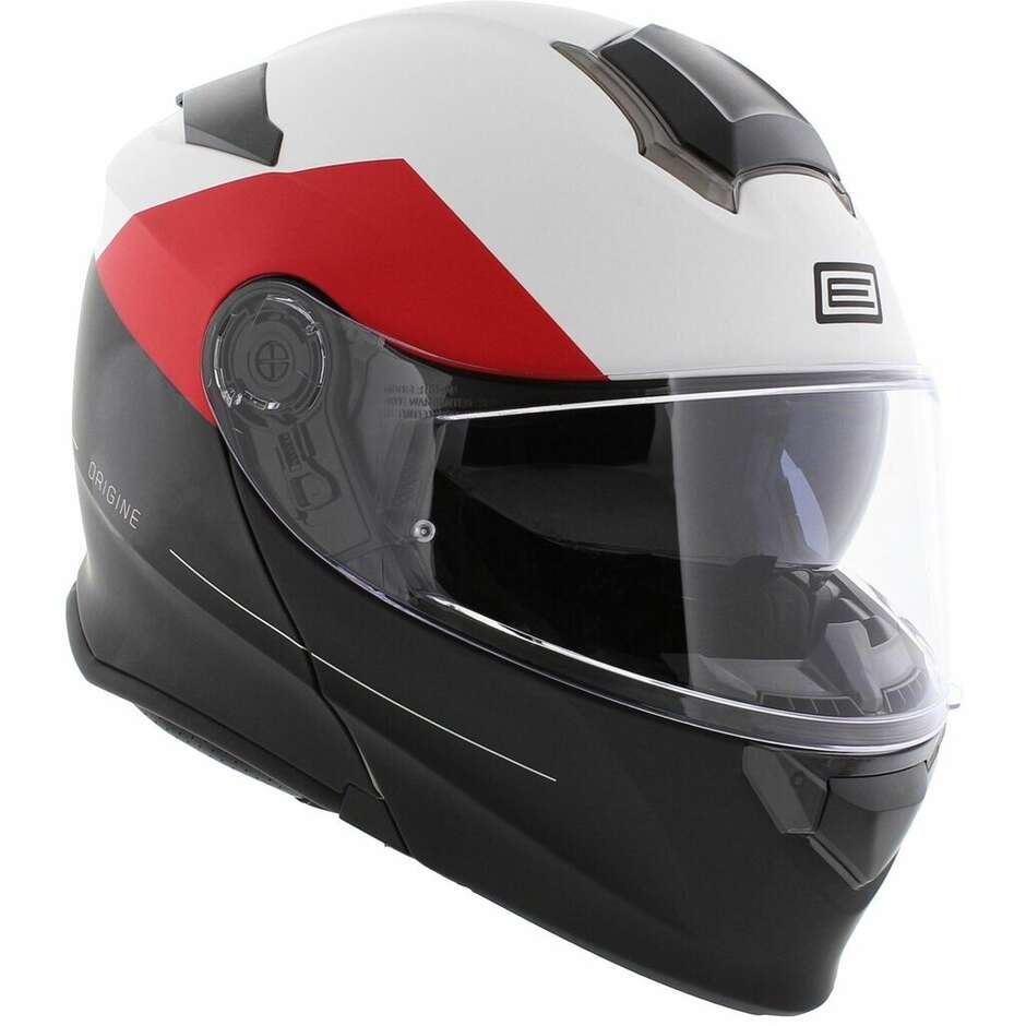 Modular Motorcycle Helmet Origin DELTA BASIC Virgin Red Black Titanium Matt