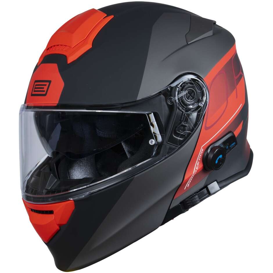 Modular Motorcycle Helmet Origin DELTA Bt Row Red Fluo Titanium Matt