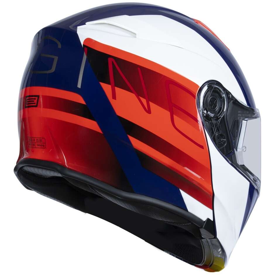 Modular Motorcycle Helmet Origin DELTA Bt Row Red White Glossy Blue