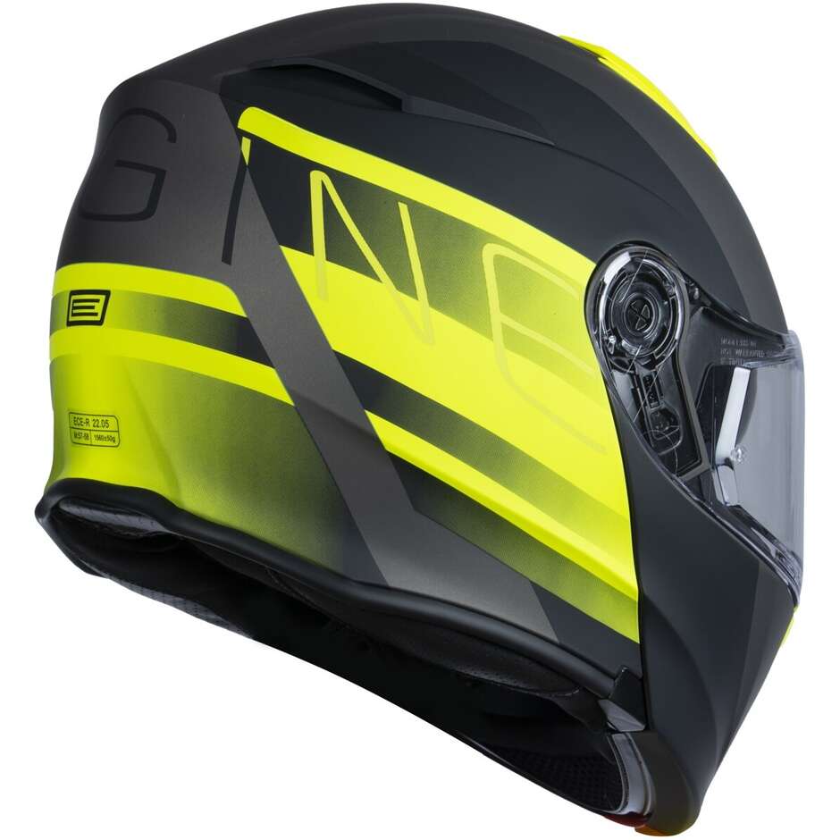 Modular Motorcycle Helmet Origin DELTA Bt Row Yellow Fluo Titanium Matt